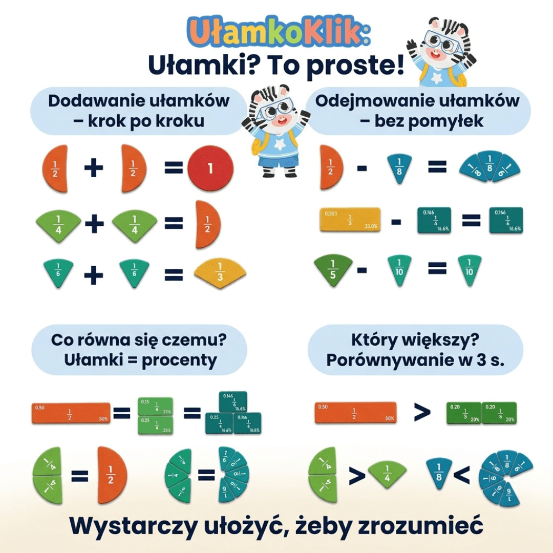 UłamkoKlik - Magnetyczna gra, dzięki której dziecko szybciej zrozumie ułamki